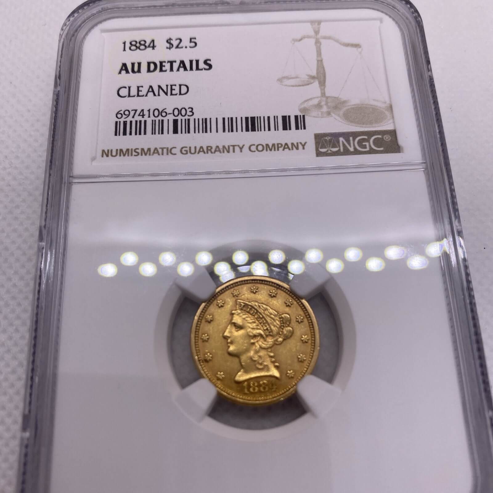 1884 $2.5 Gold Coin