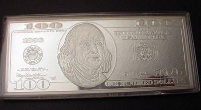 100 dollar silver bar