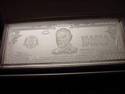 100000 Woodrow Willson 4 OZ Silver Bar