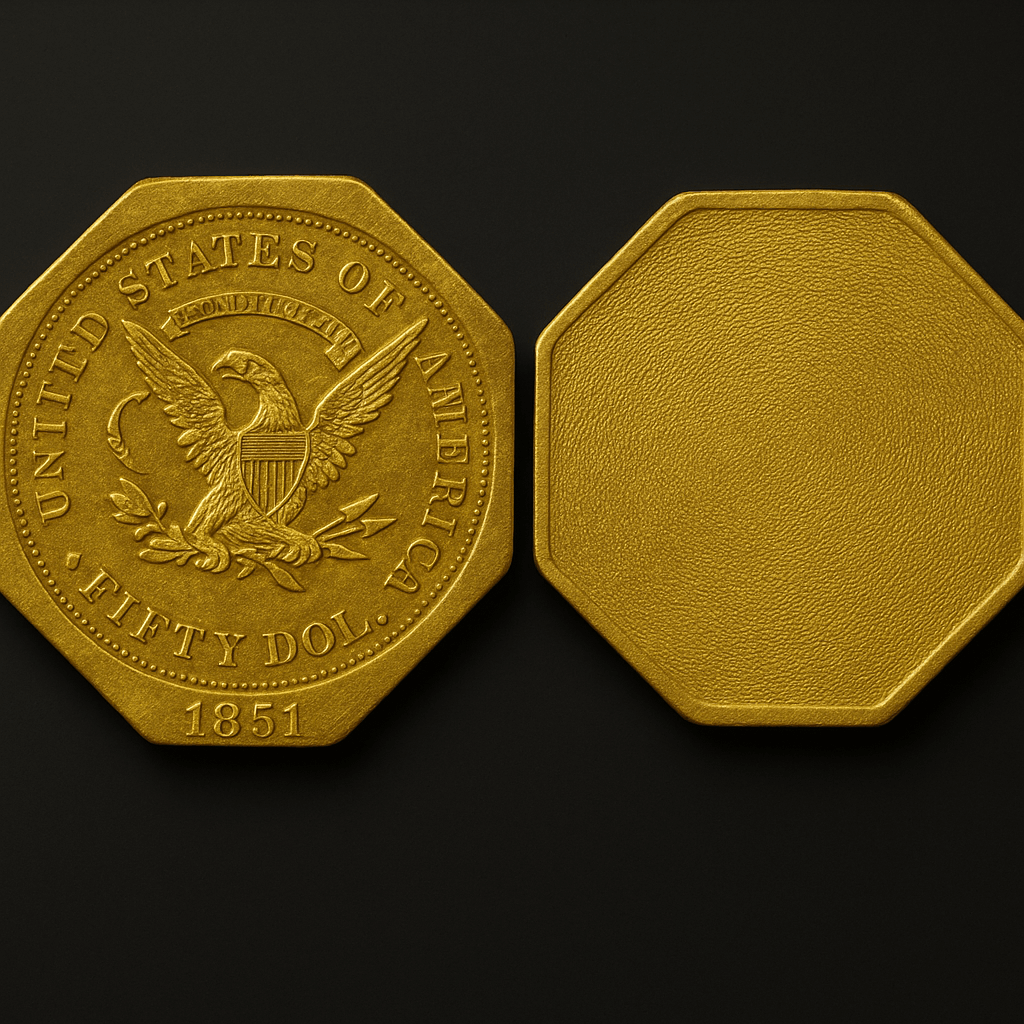 1851 Octagonal 50 Dollars