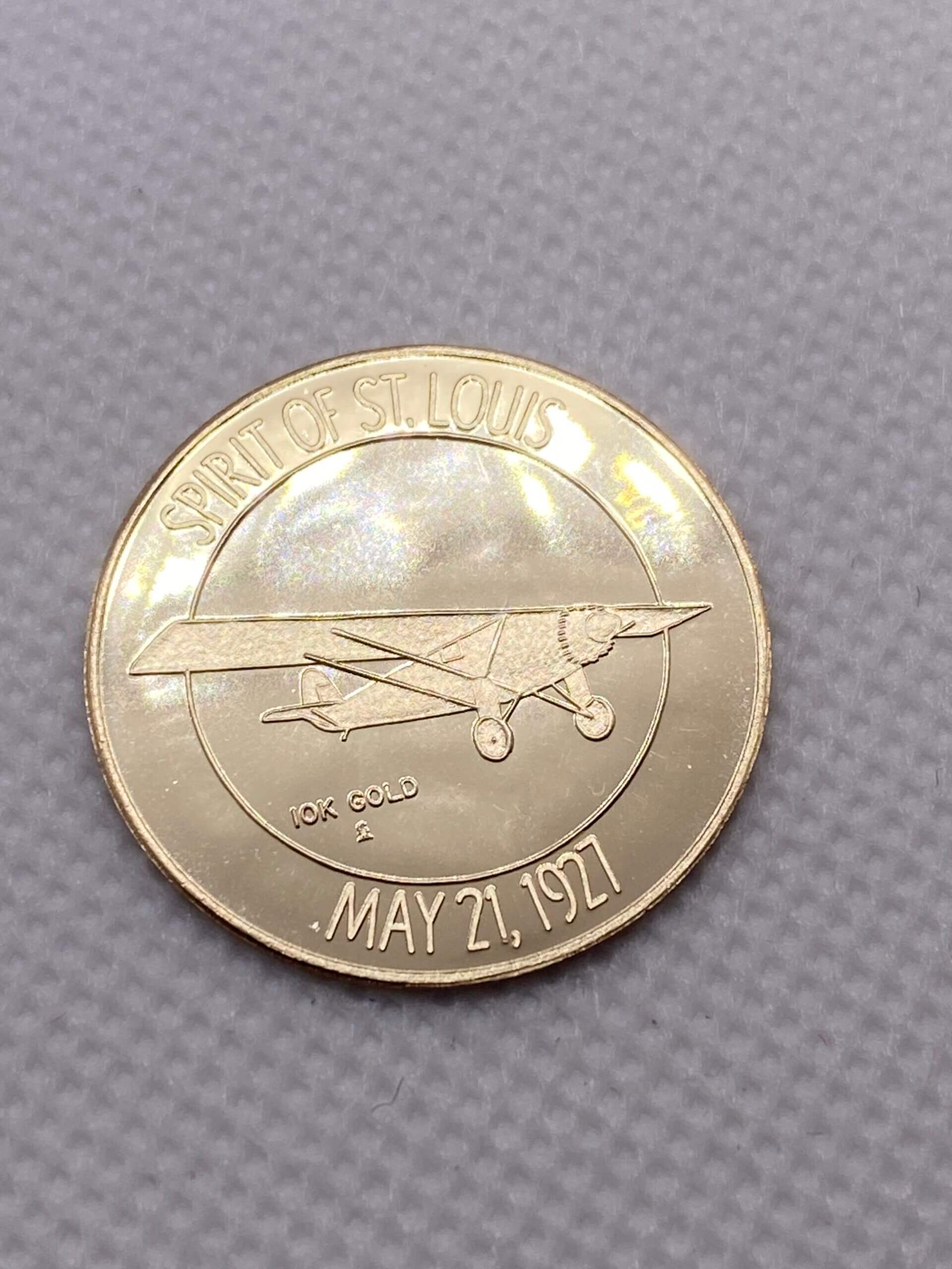 1977 First Transatlantic Flight Gold Medal 50th Aniversary - Charles A. Lindbergh, Spirit of St. Louis